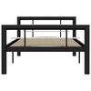 vidaXL Bed Frame without Mattress Black and White Metal 100x200 cm