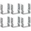 vidaXL Fence Anchors 6 pcs Silver 12x6x15 cm Galvanised Steel
