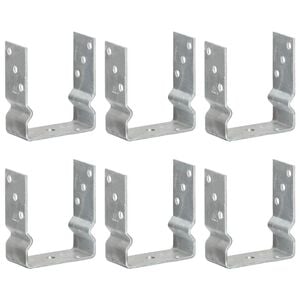 vidaXL Fence Anchors 6 pcs Silver 12x6x15 cm Galvanised Steel