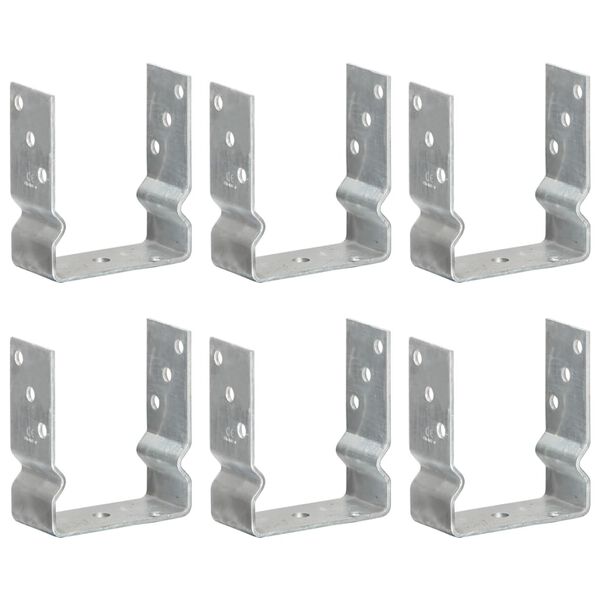 vidaXL Fence Anchors 6 pcs Silver 12x6x15 cm Galvanised Steel