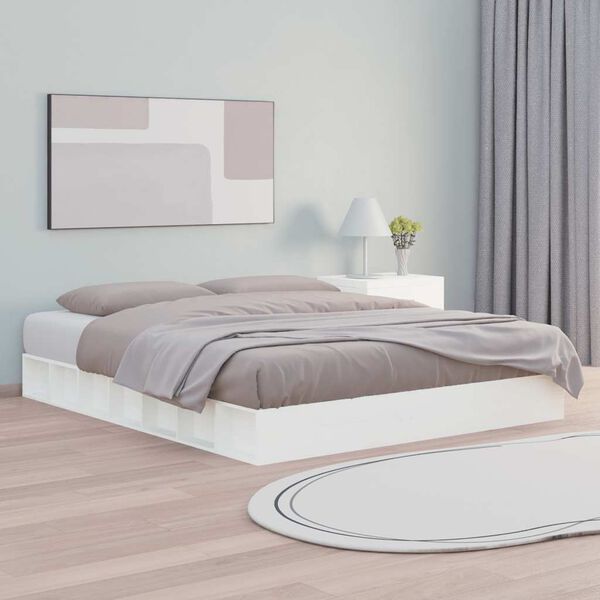 vidaXL Bed Frame without Mattress White 160x200 cm Solid Wood