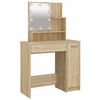 vidaXL Dressing Table Set with LED Sonoma Oak Engineered Wood
