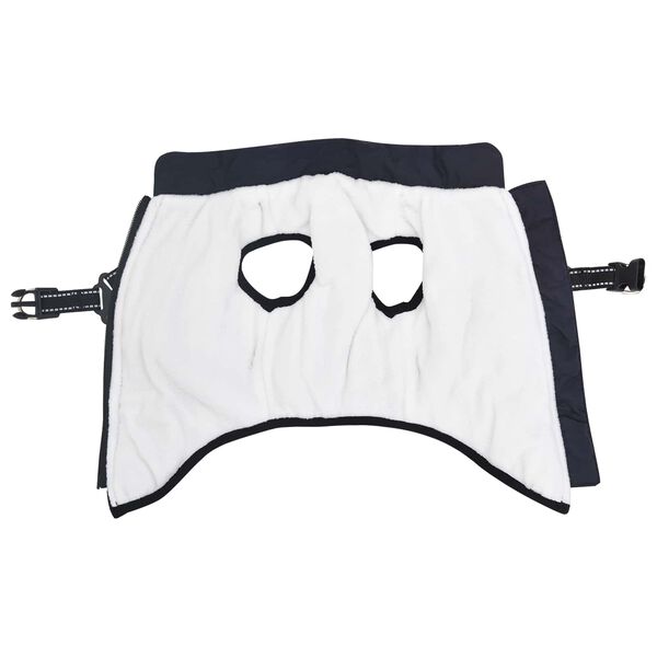 vidaXL Dog Coat with Harness Navy Blue L Fleece and Polyester