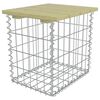 vidaXL Garden Footstool 40x40x45 cm Galvanised Steel Pinewood
