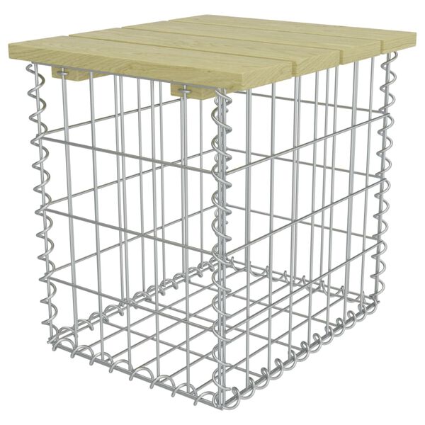 vidaXL Garden Footstool 40x40x45 cm Galvanised Steel Pinewood
