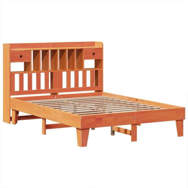 vidaXL Bed Frame without Mattress Wax Brown 140x200 cm Solid Wood Pine