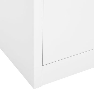 vidaXL Office Cabinet White 90x40x180 cm Steel and Tempered Glass