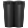 vidaXL Duo Bin Trash Can Black 50 L