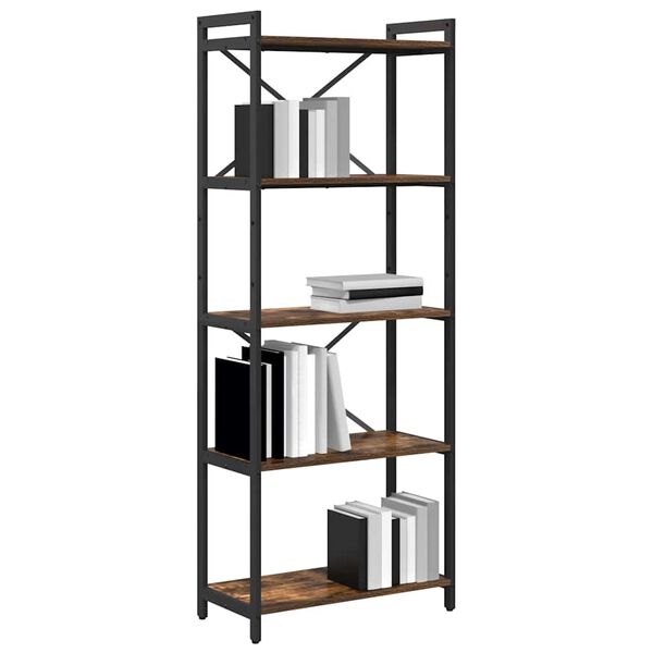 vidaXL Bookshelf Smoked Oak 60 x 30 x 155 cm Engineered Wood