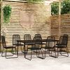 vidaXL 9 Piece Garden Dining Set Black