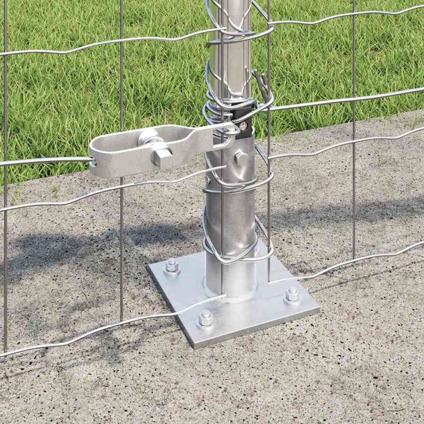 vidaXL Fence with Post Silver 0.6 x 50 m Steel