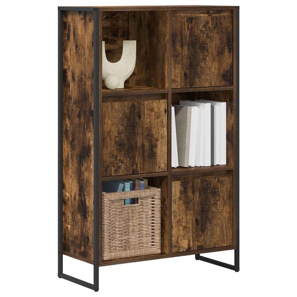 vidaXL Book Cabinet Smoke Oak 68 x 30 x 108.5 cm Engineered Wood