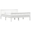 vidaXL Bed Frame without Mattress White Solid Pine Wood 160x200 cm