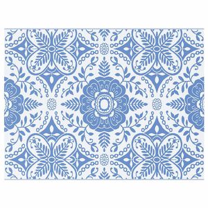 vidaXL Outdoor Rug Floral ARAKIL Baby Blue and White 400 x 300 cm