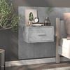 vidaXL Wall-mounted Bedside Cabinet Concrete Grey