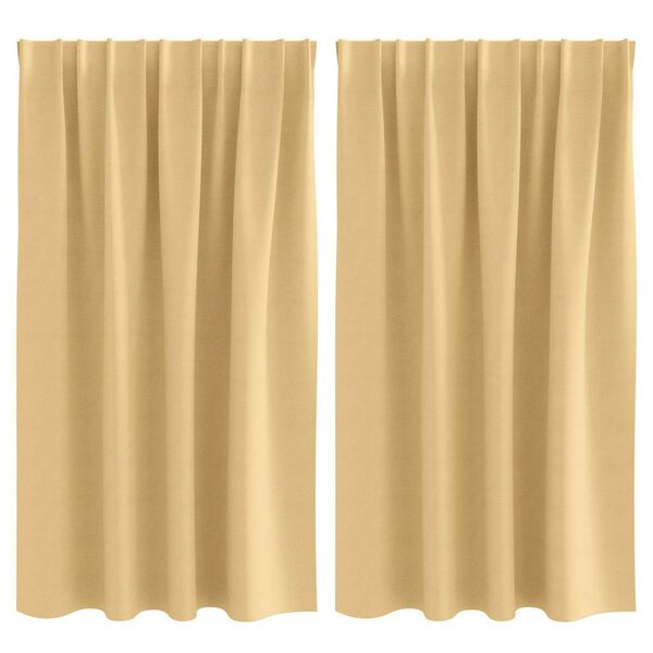 vidaXL Blackout Curtains with Rings 2 pcs Beige 140 x 140 cm Polyester
