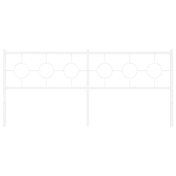 vidaXL Metal Replace Headboard White 200 cm