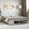 vidaXL Metal Bed Frame without Mattress with Headboard White 200x200cm