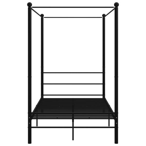 vidaXL Bed Frame with Canopy without Mattress Black 140x200 cm Metal