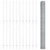 vidaXL Fence with Post Silver 1.6 x 50 m Steel