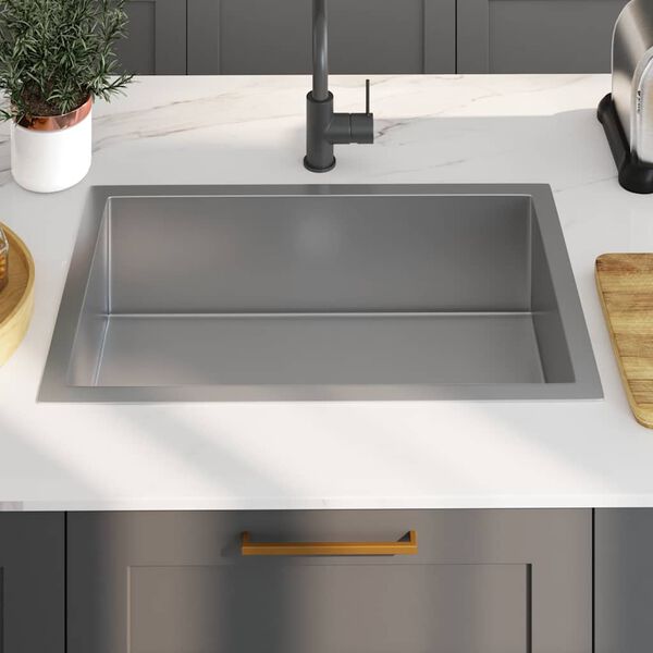 vidaXL Handmade Kitchen Sink Stainless Steel