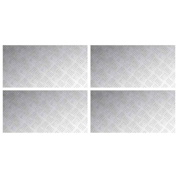 vidaXL Stair Tread Rectangular 4 pcs Silver 80 x 40 cm Aluminium