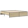 vidaXL Bed Frame without Mattress Sonoma Oak 200x200 cm