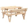 vidaXL Picnic Table for 4 Kids with Umbrella Solid Wood Fir