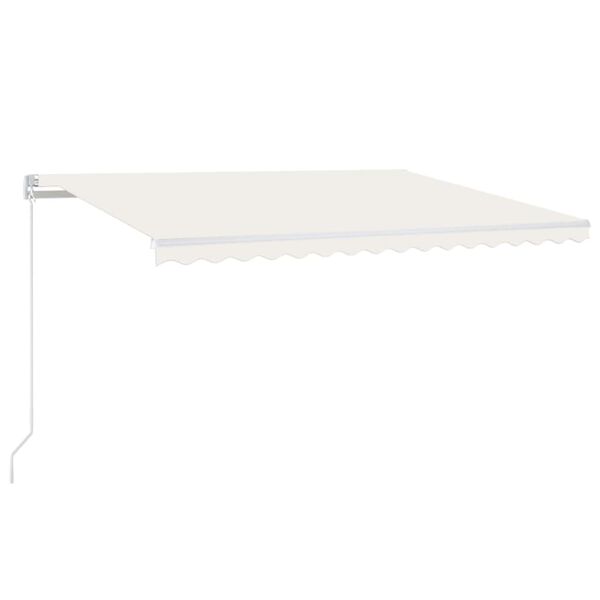 vidaXL Manual Retractable Awning with LED 450x300 cm Cream