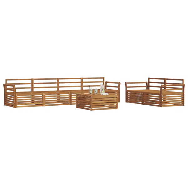vidaXL Outdoor Sofa Set 7 pcs Natural Solid Acacia Wood