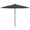 vidaXL Garden Parasol with Wooden Pole Anthracite 299x240 cm