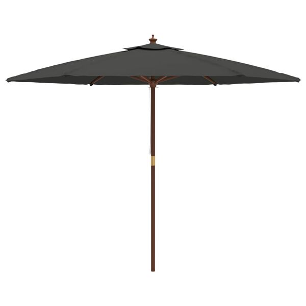 vidaXL Garden Parasol with Wooden Pole Anthracite 299x240 cm