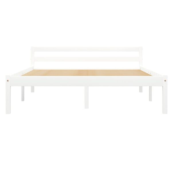 vidaXL Bed Frame without Mattress White Solid Pine Wood 140x200 cm