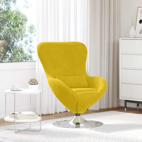 vidaXL Egg Chair Yellow 63 x 73 x 90 cm Velvet