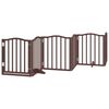 vidaXL Dog Gate with Door Foldable 6 Panels Brown Oak 300 cm&nbsp;Poplar Wood