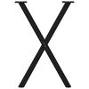 vidaXL Dining Table Legs X-Shaped 2 pcs Black 50x(72-73) cm Steel