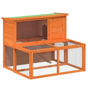 vidaXL Rabbit Hutch Brown 102x90x84,5 cm Solid Wood Pine