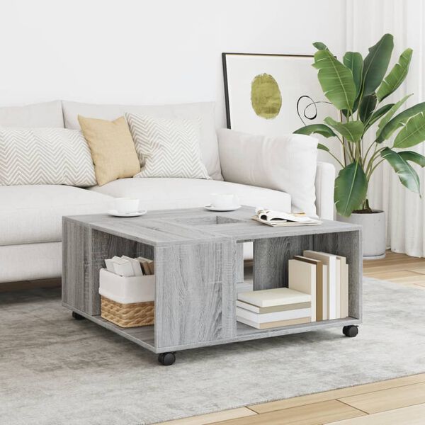 vidaXL Coffee Table Grey Sonoma 80x80x40 cm Engineered Wood