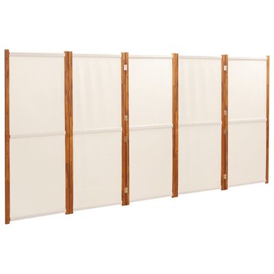 vidaXL 5-Panel Room Divider Cream White 350x180 cm