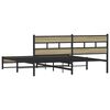 vidaXL Metal Bed Frame without Mattress Sonoma Oak 180x200 cm Super King