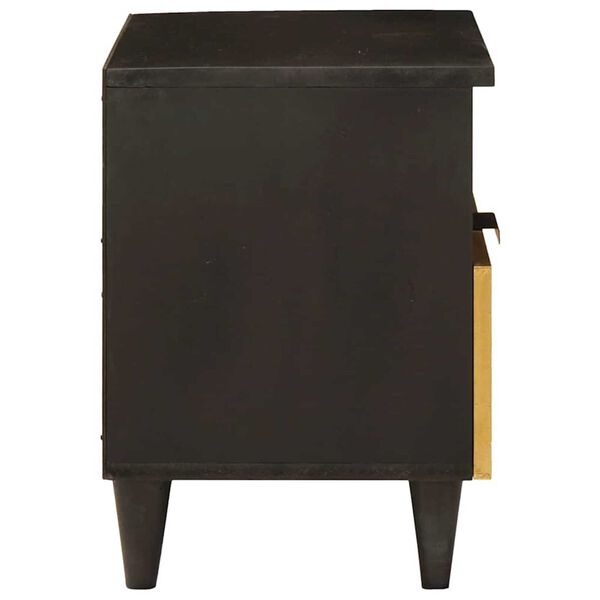 vidaXL Bedside Cabinet with Drawer Black and Gold 40 x 33 x 46 cm