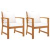 vidaXL Garden Chairs 2 pcs with Cream Cushions Solid Wood Acacia