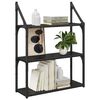 vidaXL Wall Shelf Black Oak 60 x 21 x 78.5 cm Engineered Wood