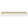 vidaXL Floating Wall Shelves 2 pcs Oak and White 40x23x3.8 cm MDF