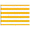 vidaXL Balcony Screen Yellow and White Stripe 75x800 cm