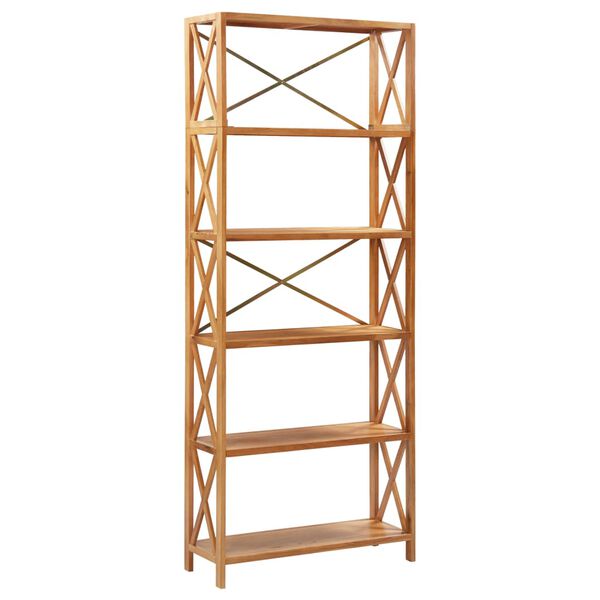 vidaXL 6-Tier Shelf 80x30x205 cm Solid Oak Wood