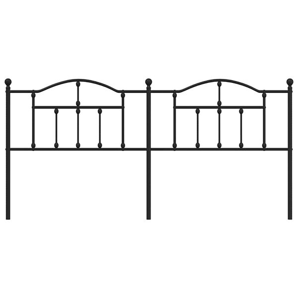 vidaXL Metal Headboard Black 200 cm