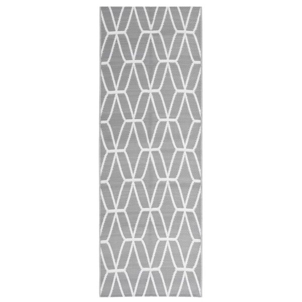 vidaXL Outdoor Rug ARAKIL Grey 80x250 cm PP
