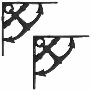 vidaXL Wall Shelf Brackets 2 pcs Black 10 x 10 x 3 cm Steel