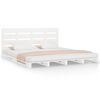 vidaXL Bed Frame without Mattress White 135x190 cm Double Solid Wood Pine